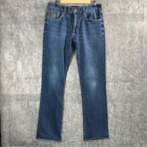 Outpost‎ Makers Mens Medium Wash Faded Original Straight Jeans Size 32x32